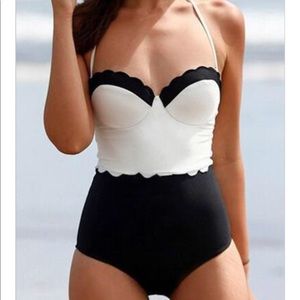 Black and white bathing suit